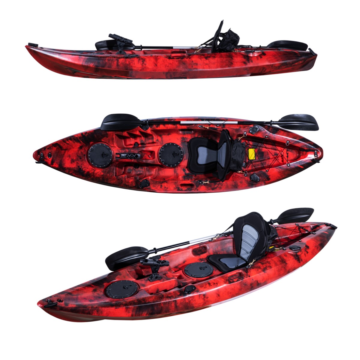 Fishing Kayak Sit In - ผลิตในประเทศจีนเรือคายัคตกปลาคนเดียวรับประกัน 3 ปีนั่งบนเรือพลาสติกเรือคายัคมืออาชีพด้านบนสําหรับการขาย