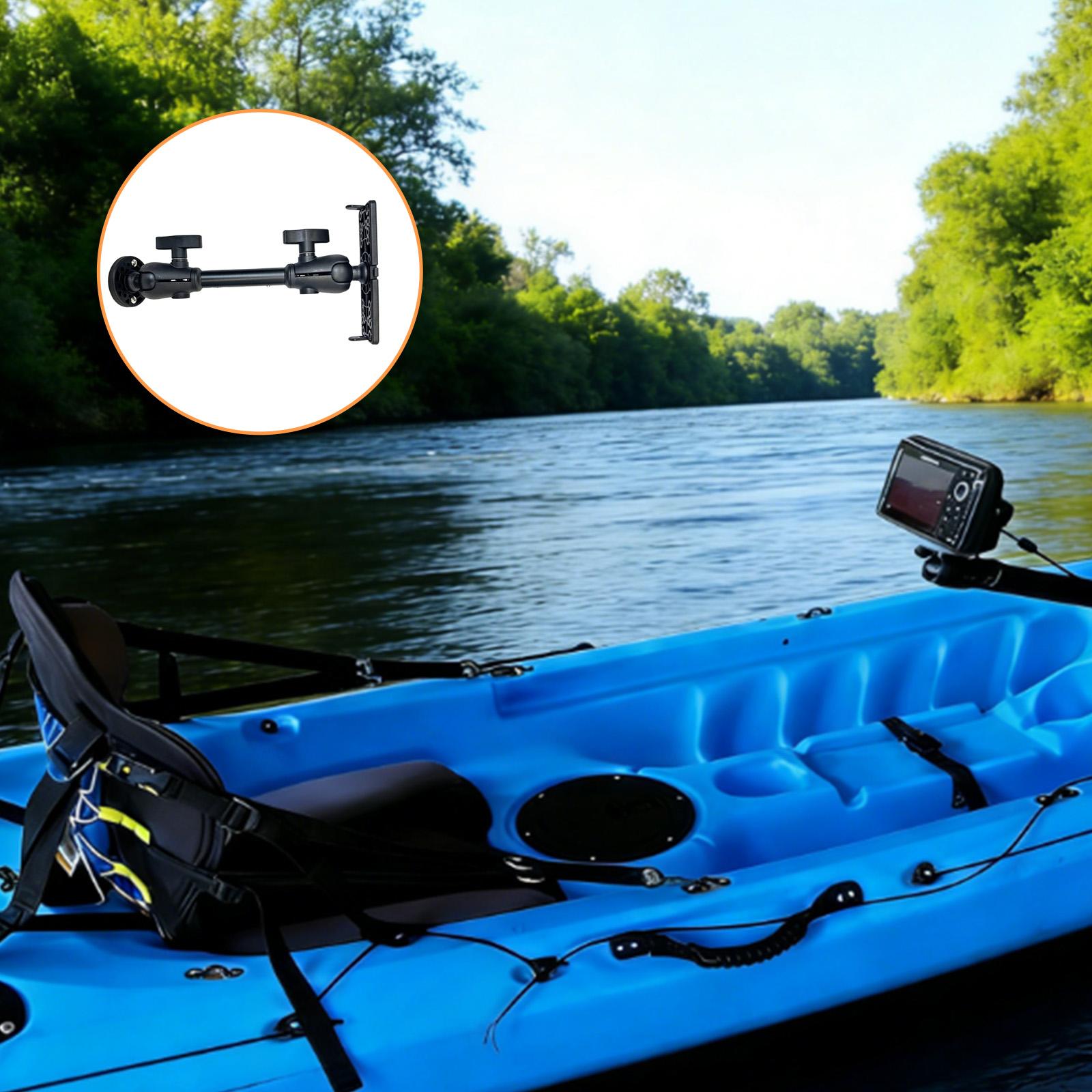 Fishing Kayak Fish Finder Mount - 360 ° ฐานยึดเครื่องหาปลาแบบหมุนได้ น้ำหนักเบา แผ่นยึดจออิเล็กทรอนิกส์ สำหรับคันเบ็ด