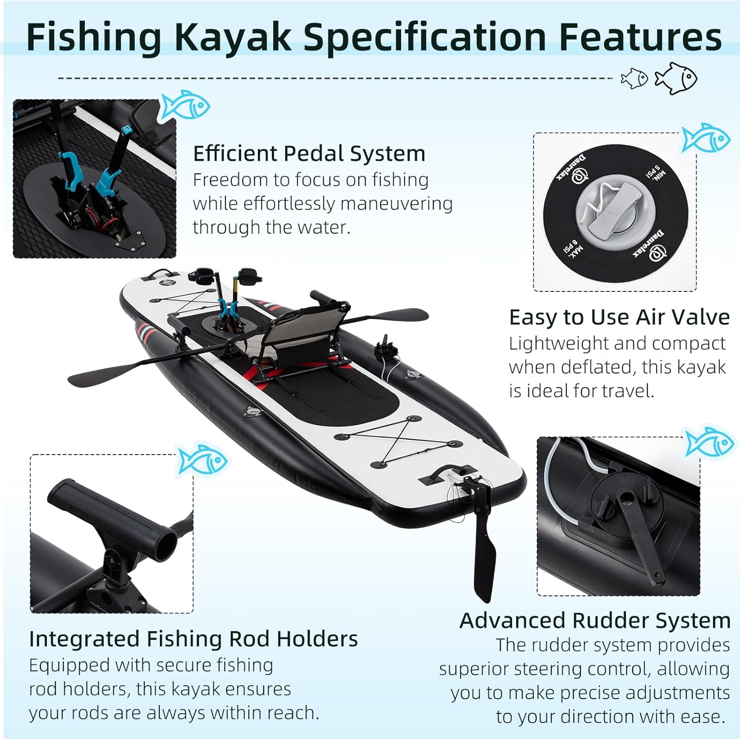 เรือคายัคพองลม PVC พรีเมียมขนา - Fishing Kayak Seat บทวิจารณ์และราคา