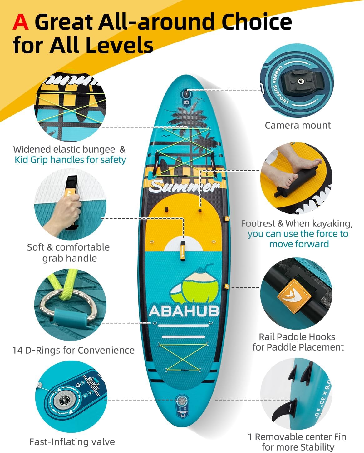 กระดานยืนพายแบบเป่าลมขนาดกว้าง - Fishing Kayak Paddle บทวิจารณ์และราคา