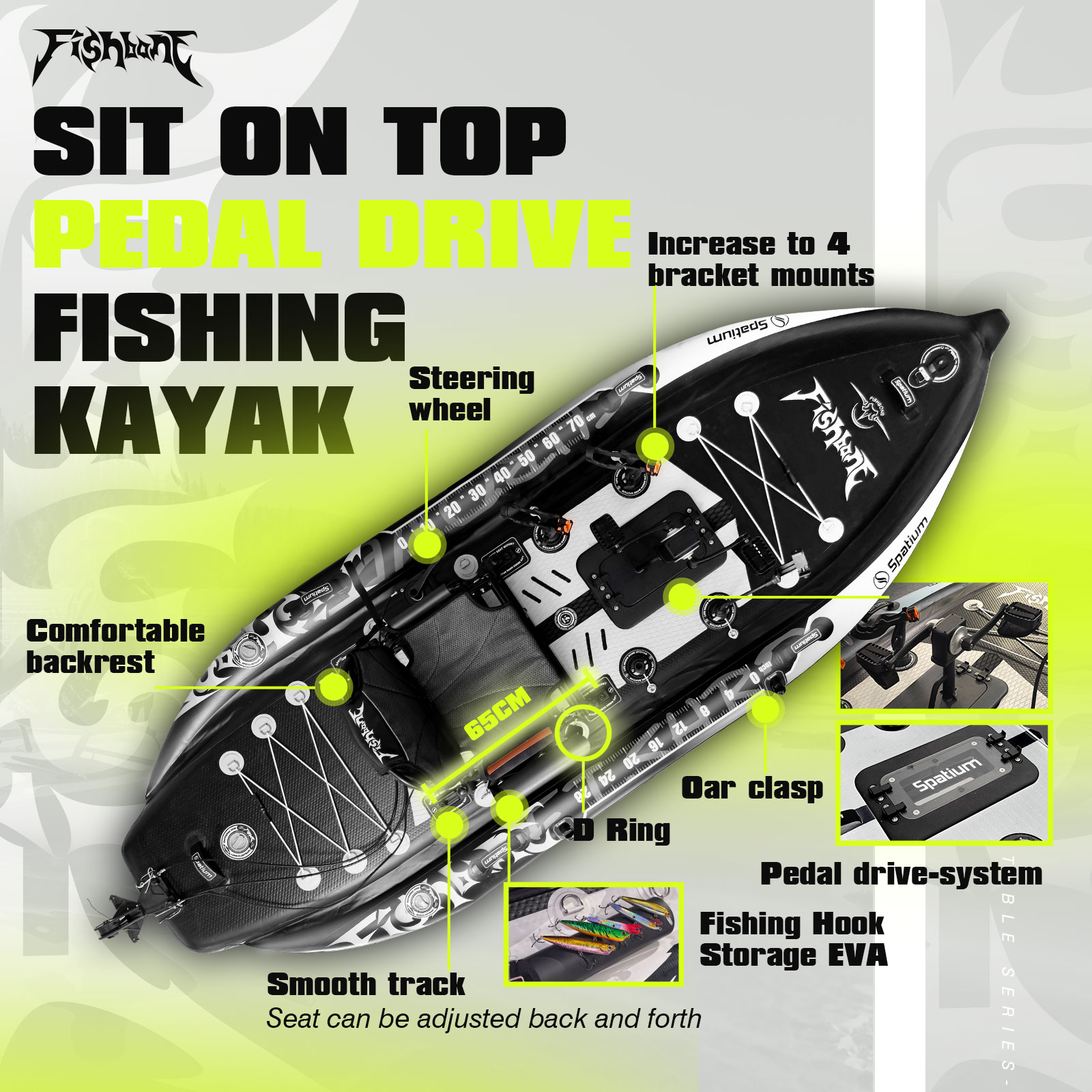 เรือคายัคตกปลา Spatium แบบขับเ - Fishing Kayak Sit In บทวิจารณ์และราคา